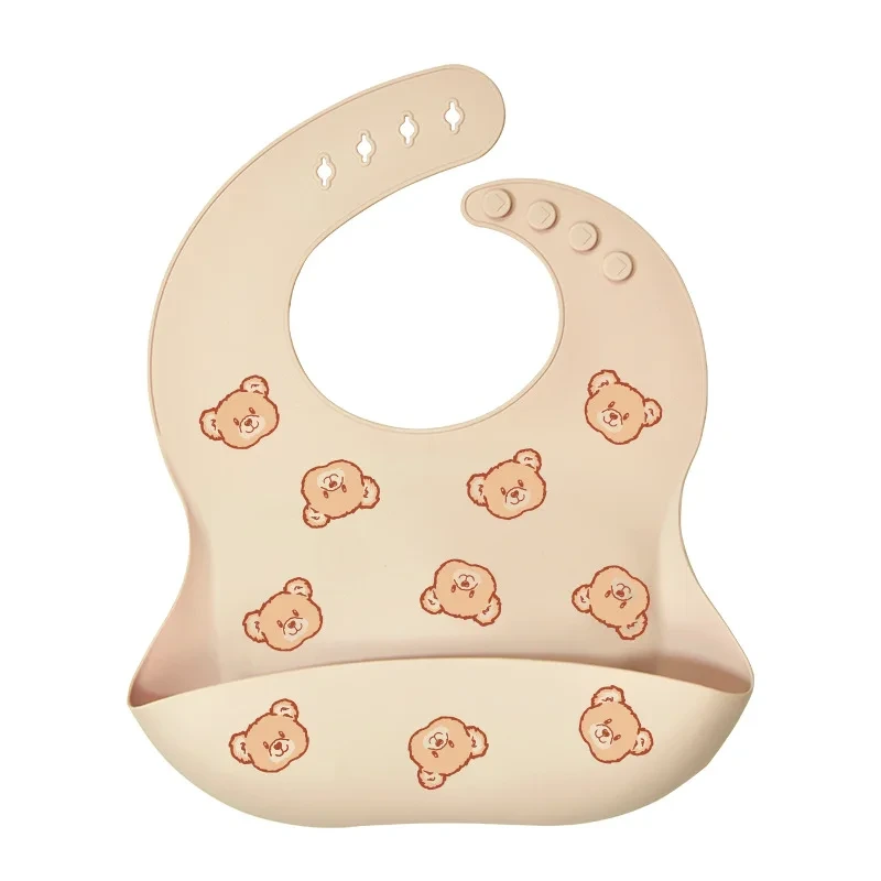 Wholesale Animal Printed Waterproof Silicone Baby Bibs 1