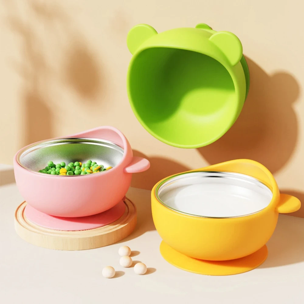 Silicone Baby Feeding Set with No Spill Plate and Spoon 1