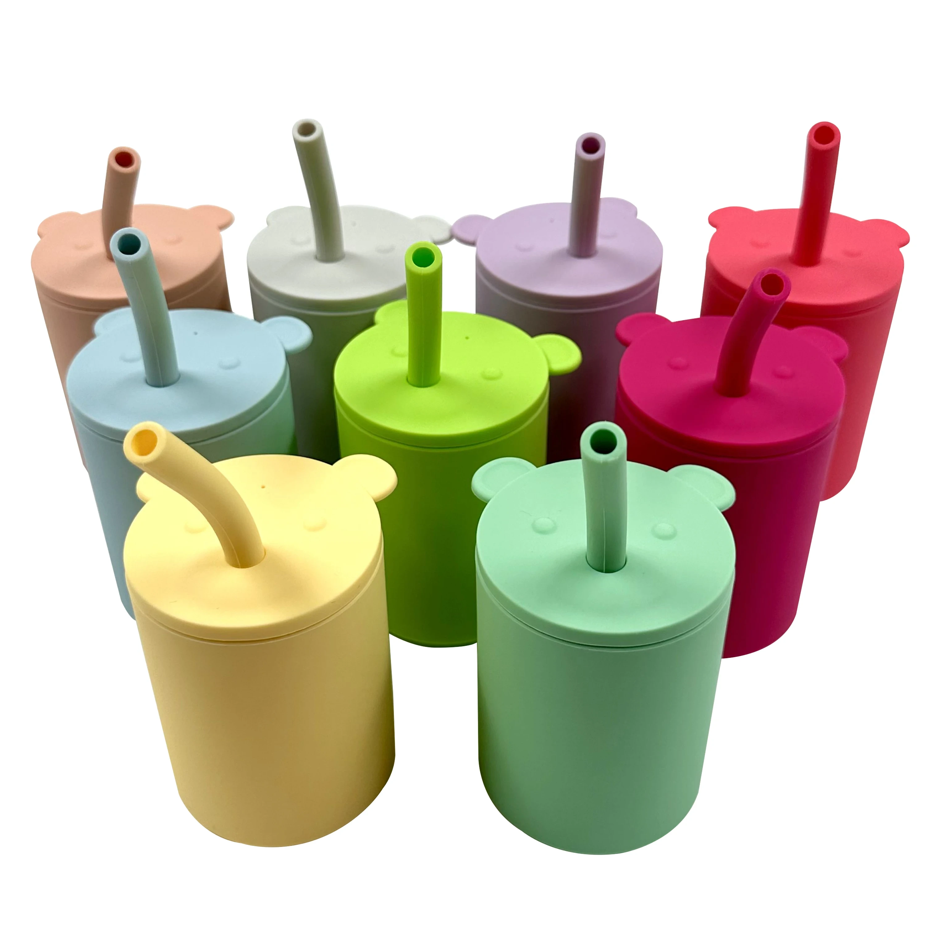 Spill-proof Baby Silicone Cup with Straw, BPA Free and Non-toxic 1