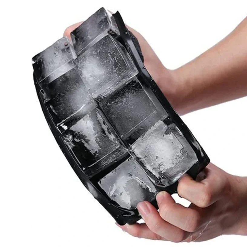 Mini bandeja flexible para cubitos de hielo de silicona con forma de rosa y tapa 1