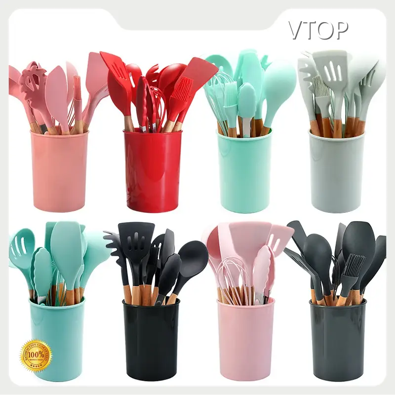 VTOP Red Silicone Kitchen Utensils Durable Kitchen Toolsnew Arrival 1