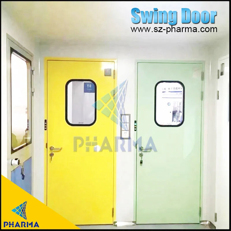 Puerta corrediza de acero inoxidable para sala limpia con color personalizado 1