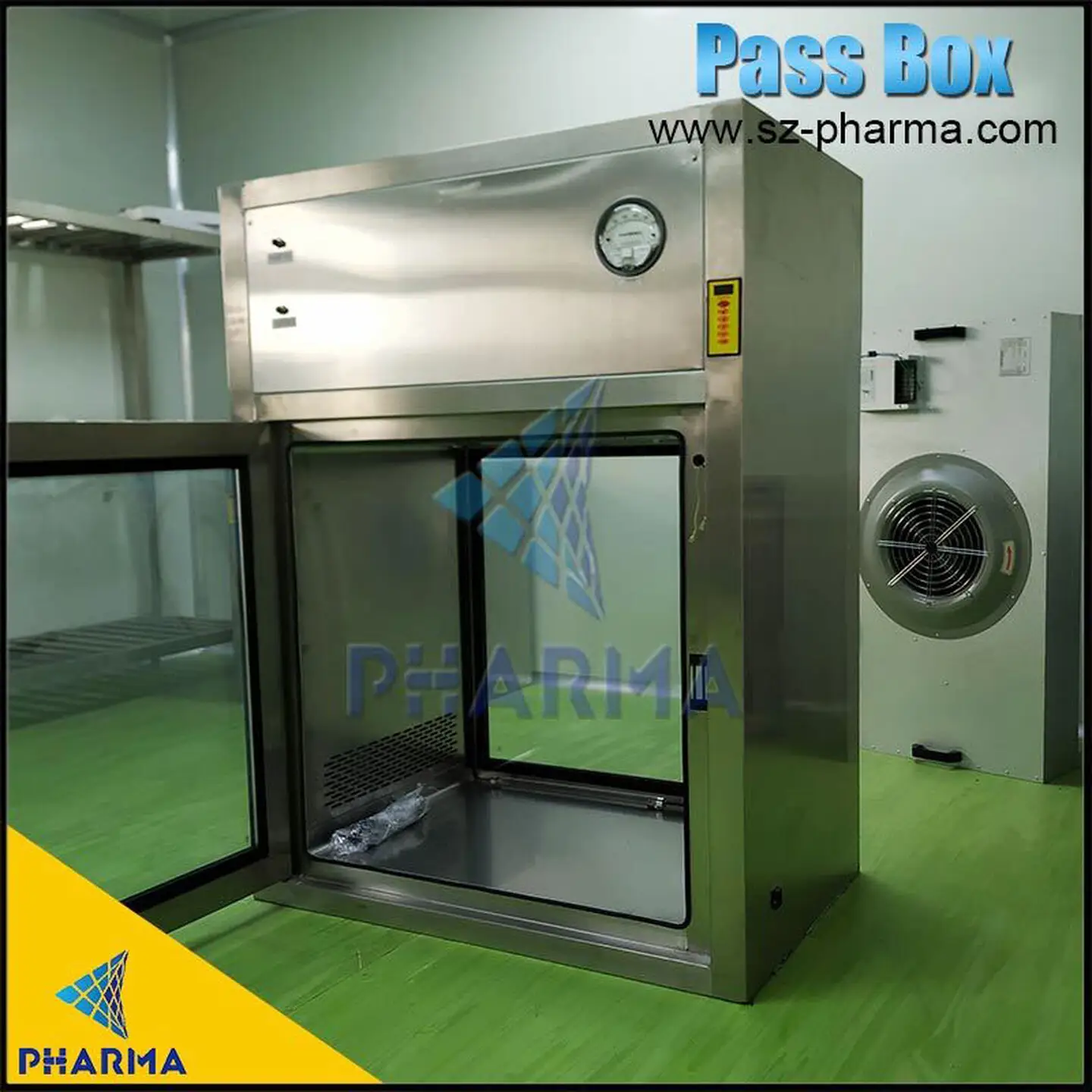 Fabrik-Reinraum-Passbox, Luftstrom durch die Box / Dynamic Pass Box