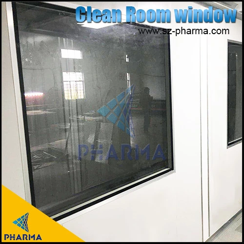 Ventana transparente de doble acristalamiento de metal estándar GMP de alta calidad Ventana para sala limpia de alimentos Ventana de doble acristalamiento con buen precio-PHARMA 1
