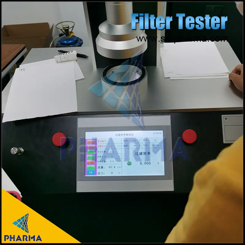 Testador automatizado de eficiência de filtro de máscara facial 7
