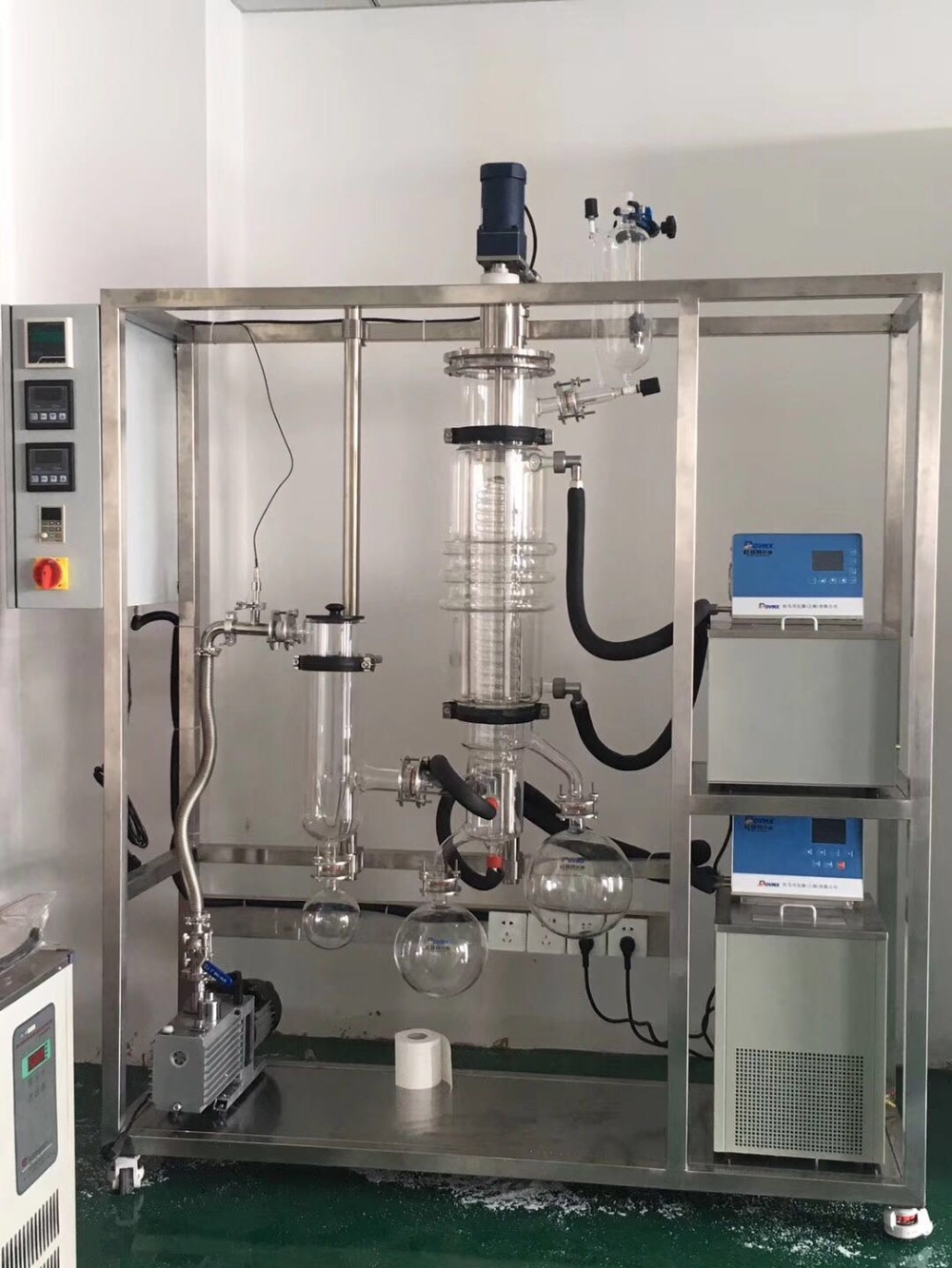 wiped film molecular evaporator machine for CBD distillation,5 Liter Short Path Molecular Distillation 12