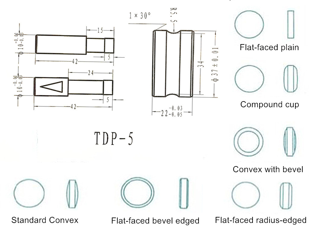 10mm Blank /Break Line punch die set for the TDP 5 10