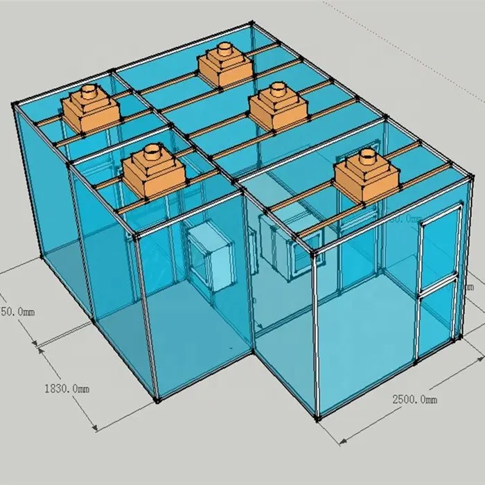 Unidade pequena sala limpa de 3,5m x 4m para laboratório/plantas de cultivo 2