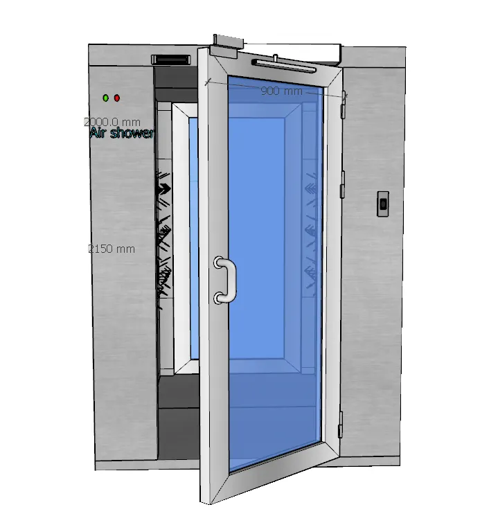 O quarto desinfetado industrial do chuveiro de ar importou o chuveiro de ar do sistema do bloqueio para o quarto desinfetado 5