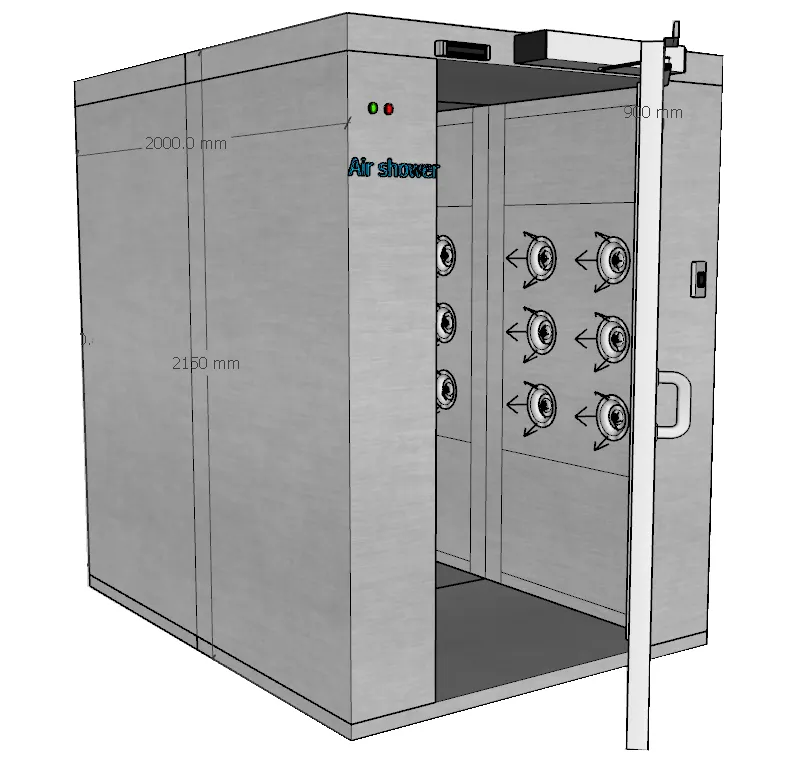Douche à air modulaire pour salle blanche classe 10000 Iso5 6
