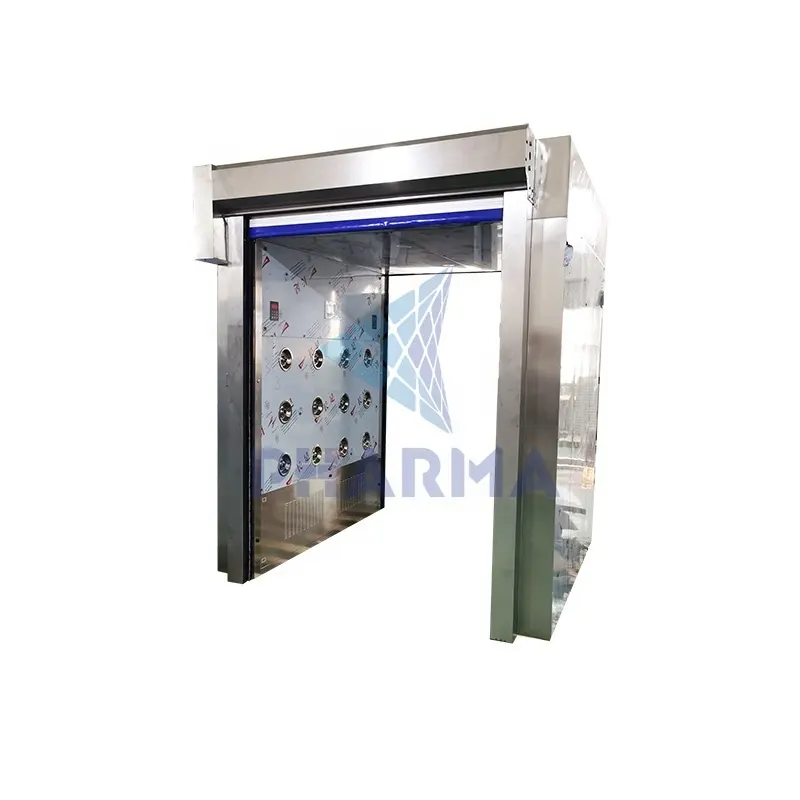 Reinraum-große Edelstahl-304-Schiebetür/PVC-Rolltür-Frachtluftdusche 3