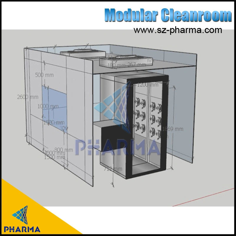 Sala limpa ISO de design modular de 3000*4000mm 1