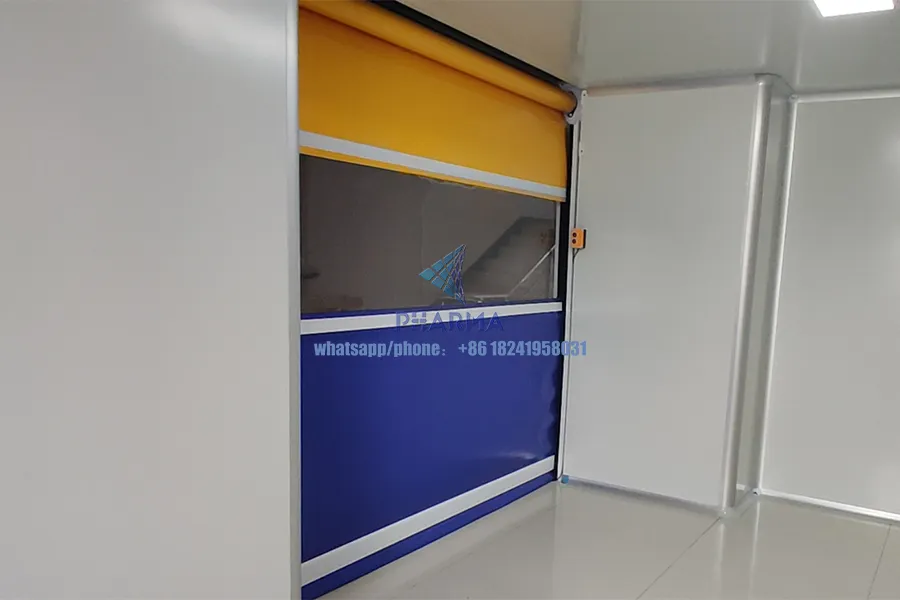 O uso da porta do obturador limpa da sala limpa