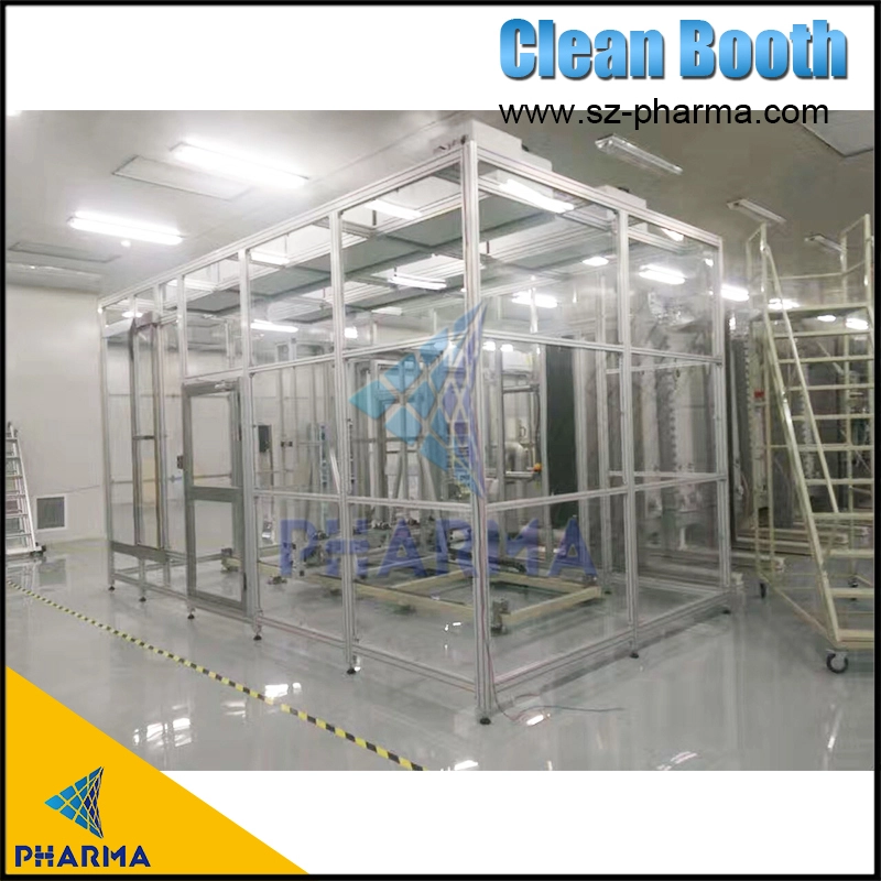 Cabine blanche ISO 5-9 pour machine de remplissage et d'emballage 1