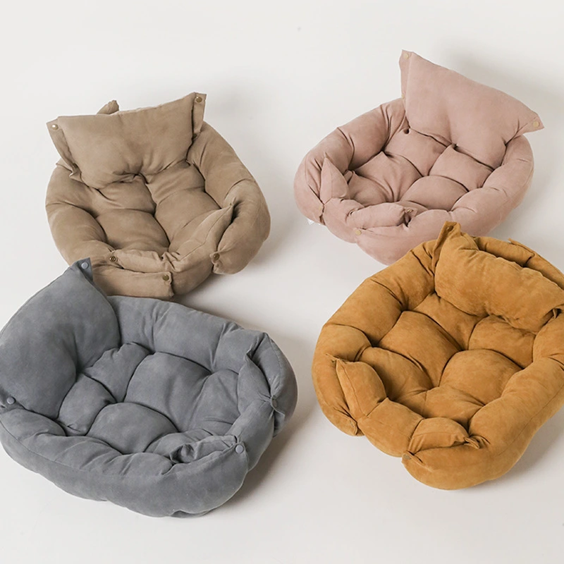 Cómoda cama para mascotas reforzada con almohada para mayor soporte 1