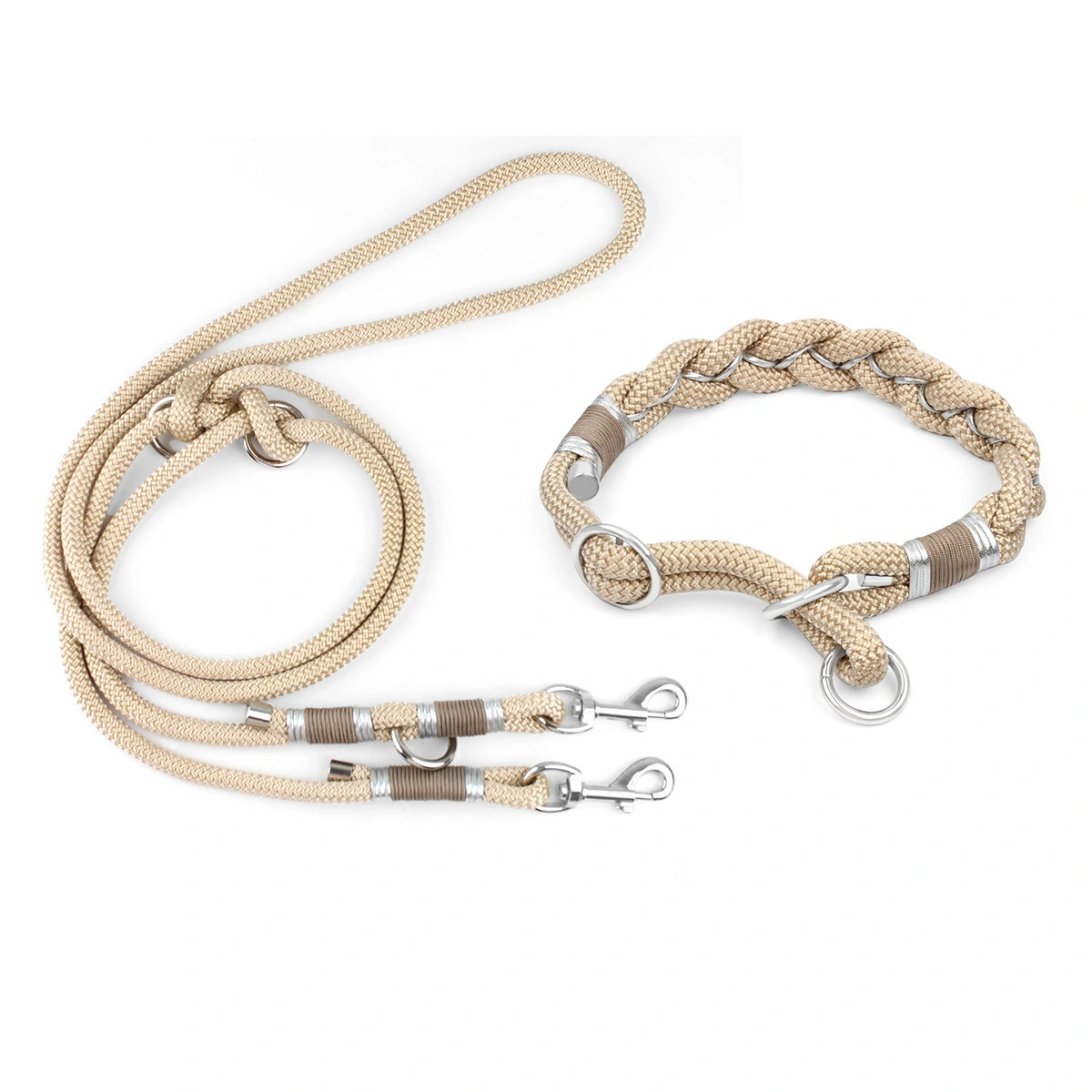 Handgestrickte Premium -Leinen -Leine -Set für Hundekragen 1