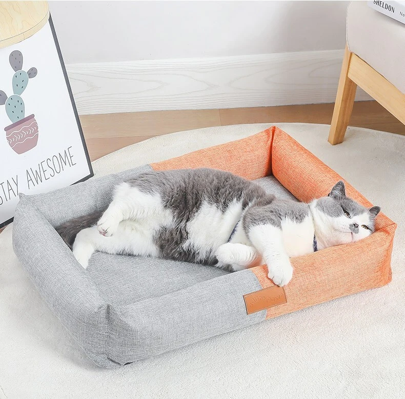 Rechteckiges orthopädisches Haustierbett aus reißfestem Schaumstoff für Hunde 1