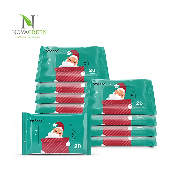 Lingettes humides pour les mains et le visage Novagreen Sensitive Skin, voyage - 10 ct - paquet de 3 1
