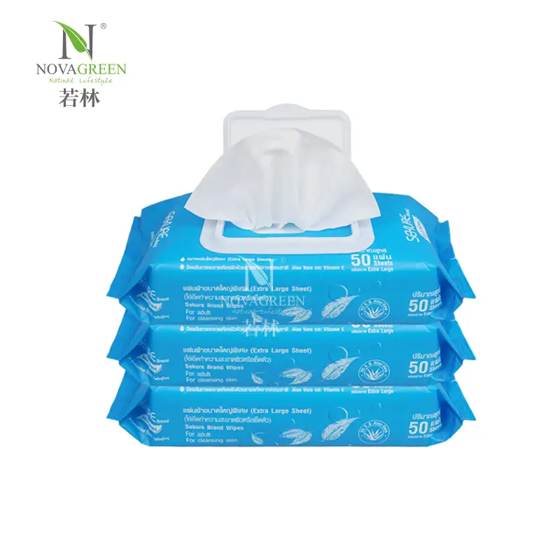 Nova Green Free Bathing Wipes for Adults w/Aloe | Waterless Cleansing for sensitive skin | Disposable Adult Body Bath Wet Wipe for Disabled Bedridden | 50 PCS 1