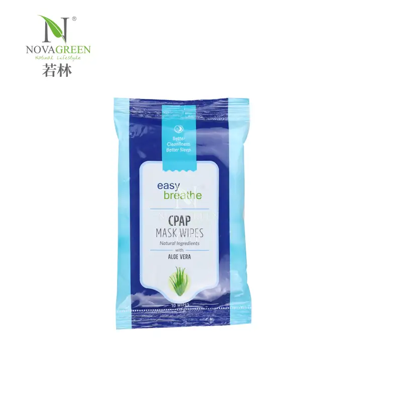 Novagreen Cpap Mask wipes,Natural Ingredients with Aloe Vera  ,easy berathe 10pcs 1