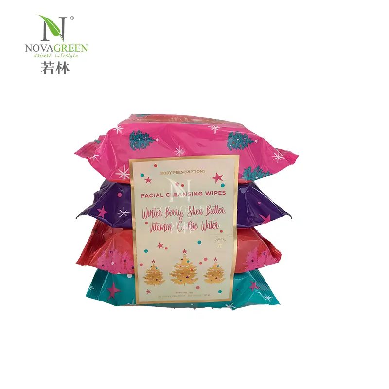 Novagreen - Lingettes nettoyantes apaisantes démaquillantes de nuit, lingettes pour le visage pour éliminer la saleté, huile & maquillage, 30 ct 1