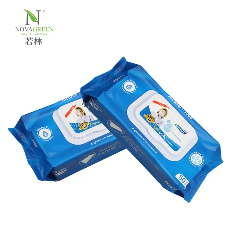 Lingettes de bain Nova Green pour adultes avec aloès | Nettoyant sans eau pour peaux sensibles | Lingette humide jetable pour le bain du corps adulte pour personnes handicapées alitées | 50 pièces 1