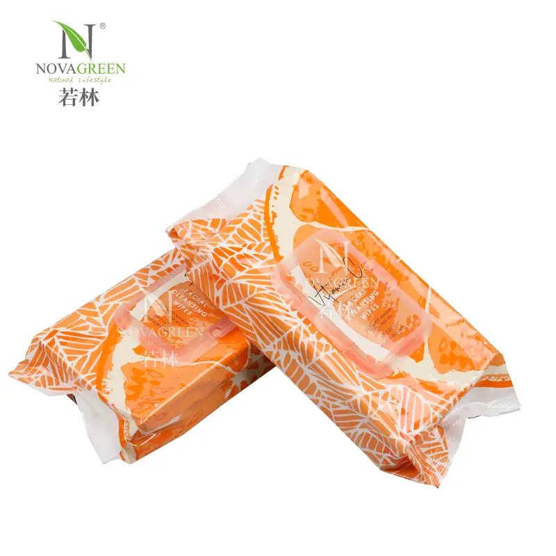 Toallitas desmaquillantes hipoalergénicas Novagreen | Toallitas faciales desmaquillantes de limpieza facial biodegradables con vitamina E | Toallitas sin fragancia, sin alcohol y a base de plantas, 50 unidades 1