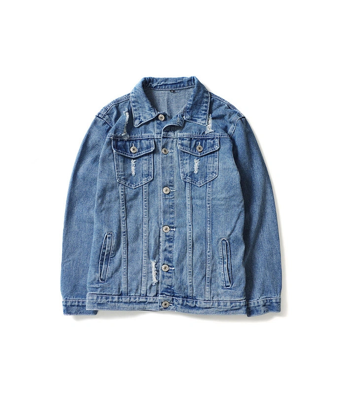 Veste en jean imprimé pour hommes à déchirer personnalisés 1