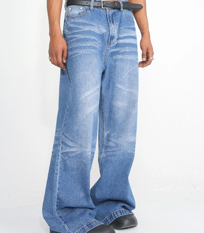 Jean bleu baggy en gros personnalisé - Vêtements LTH 1