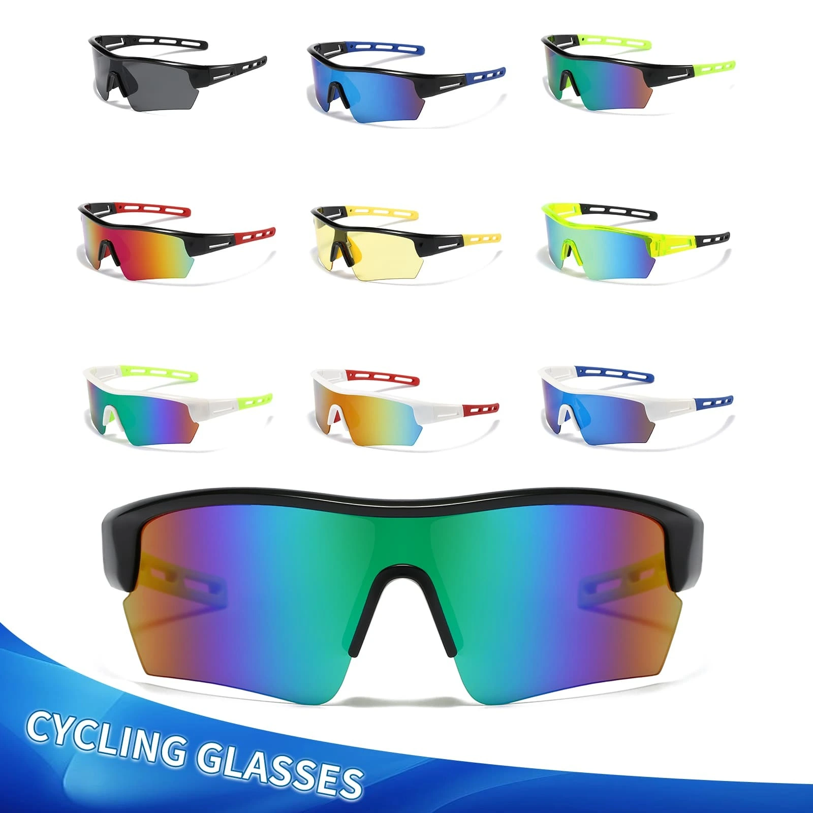 Fashion Sunglasses Polarized Anti-UV400 HD Colourful Lens Cycling Glasses 9332 1