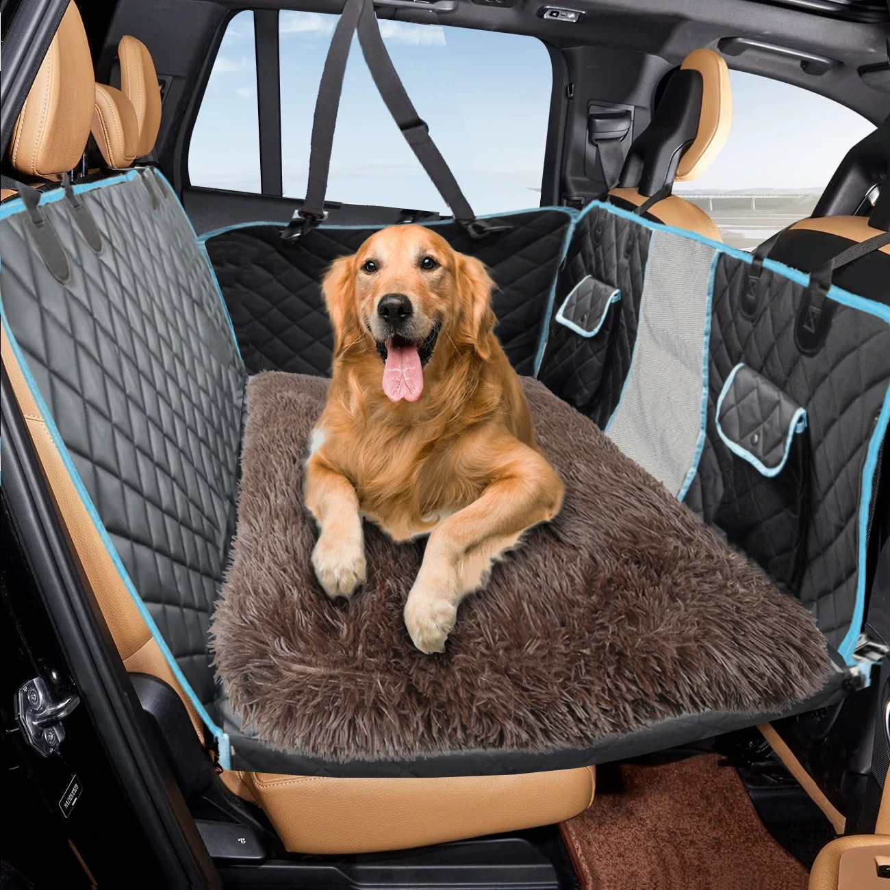 Couverture de couverture de siège de voiture pour animaux de compagnie avec rallonge imperméable 1
