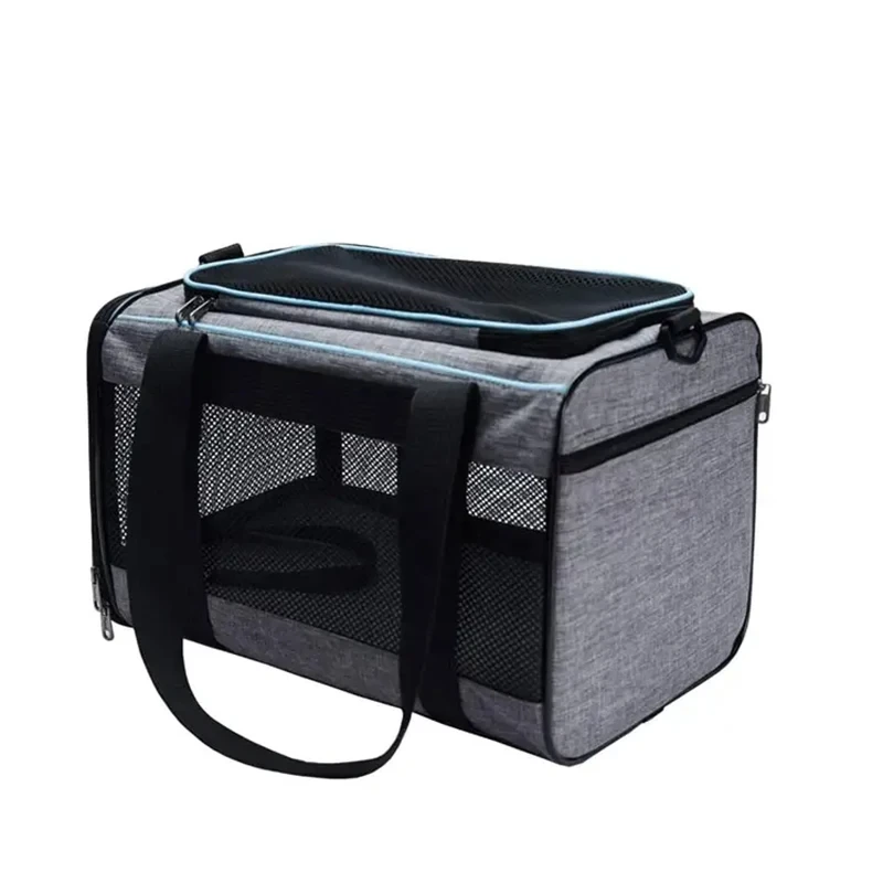 Portador plegable para mascotas aprobado por línea aérea - Bolso bandolera suave con logotipo de color personalizado 1