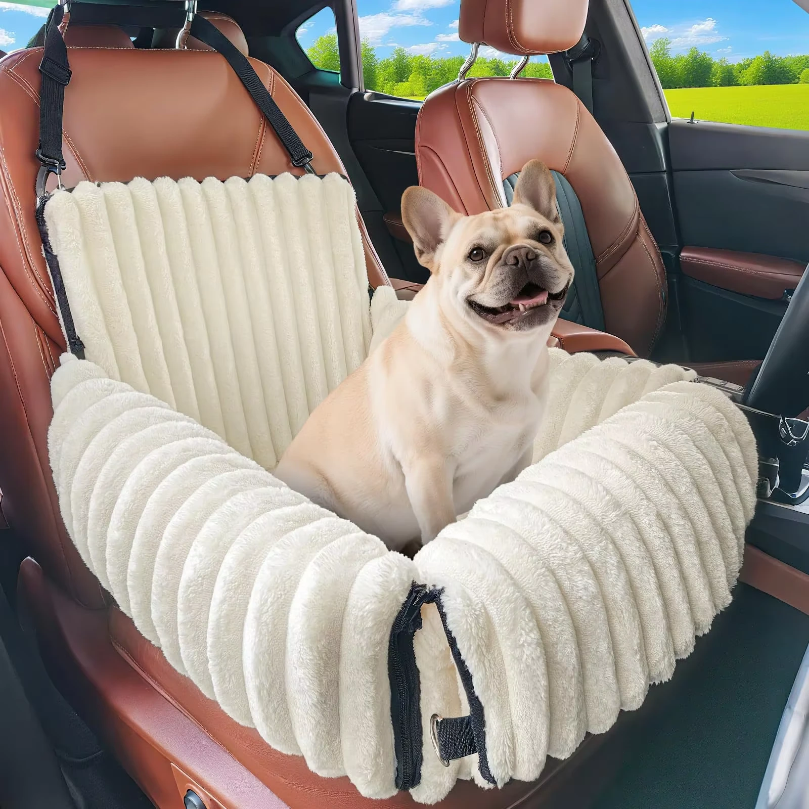Siège rehausseur de voiture multifonction 2 en 1 pour chien, transport portable pour animaux de compagnie pour petits et moyens chiens, lit de voyage pour animaux de compagnie 1