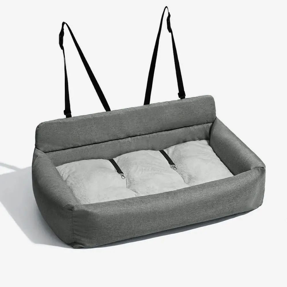 Large Dog Extra Car Double Seat Bed Travel Bolster Full Durable Washable Dog Car Back Seat Bed 1