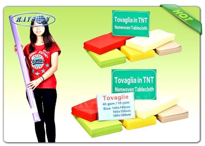 45 Gr / 50gr / 60gr / 70gr PP Spunbond Non Woven Products Fabric Tablecloths For Resturant 1