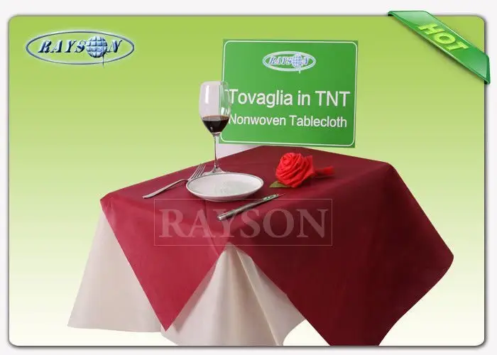 Fancy Anti bacterial 1x1m Non Slip Non Woven Tablecloth White TNT Tablecloth For Wedding 3