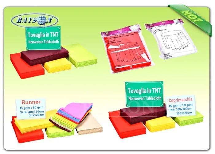 Anti - bacterial / Anti - chemical 60gram Printable Non Woven Tablecloth in Different Colors 1