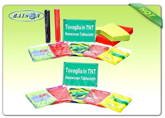 Anti - bacterial / Anti - chemical 60gram Printable Non Woven Tablecloth in Different Colors 2