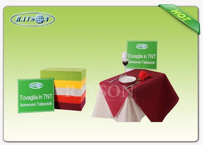 Fancy 45g - 70gsm Round Heat Resistant Colorful Disposable Table Cloth For Dining Used 1