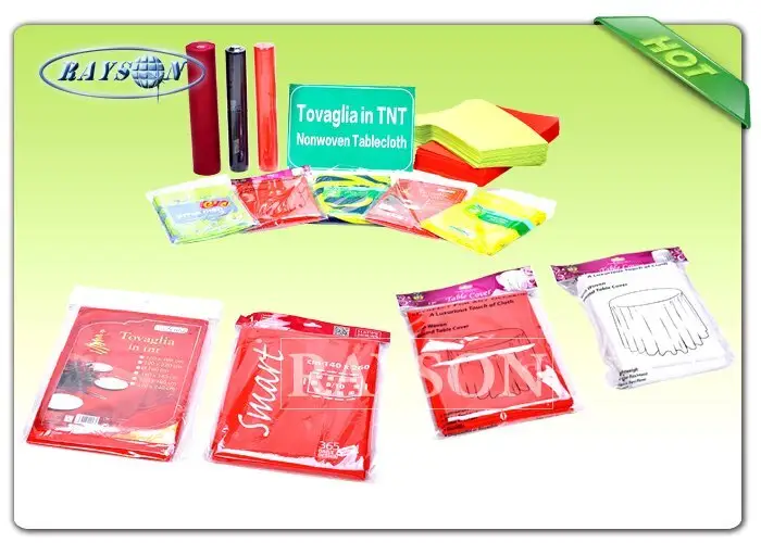 Square / Round 45Gr / 60Gr / 70gR Non Woven Tablecloth In TNT Eco-Friendly / Disposable Table Covers 2