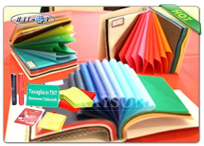 Red / Yellow / Blue Spunbond Non Woven Tablecloth / Fabric Table Cover For edding y / Banquet 1