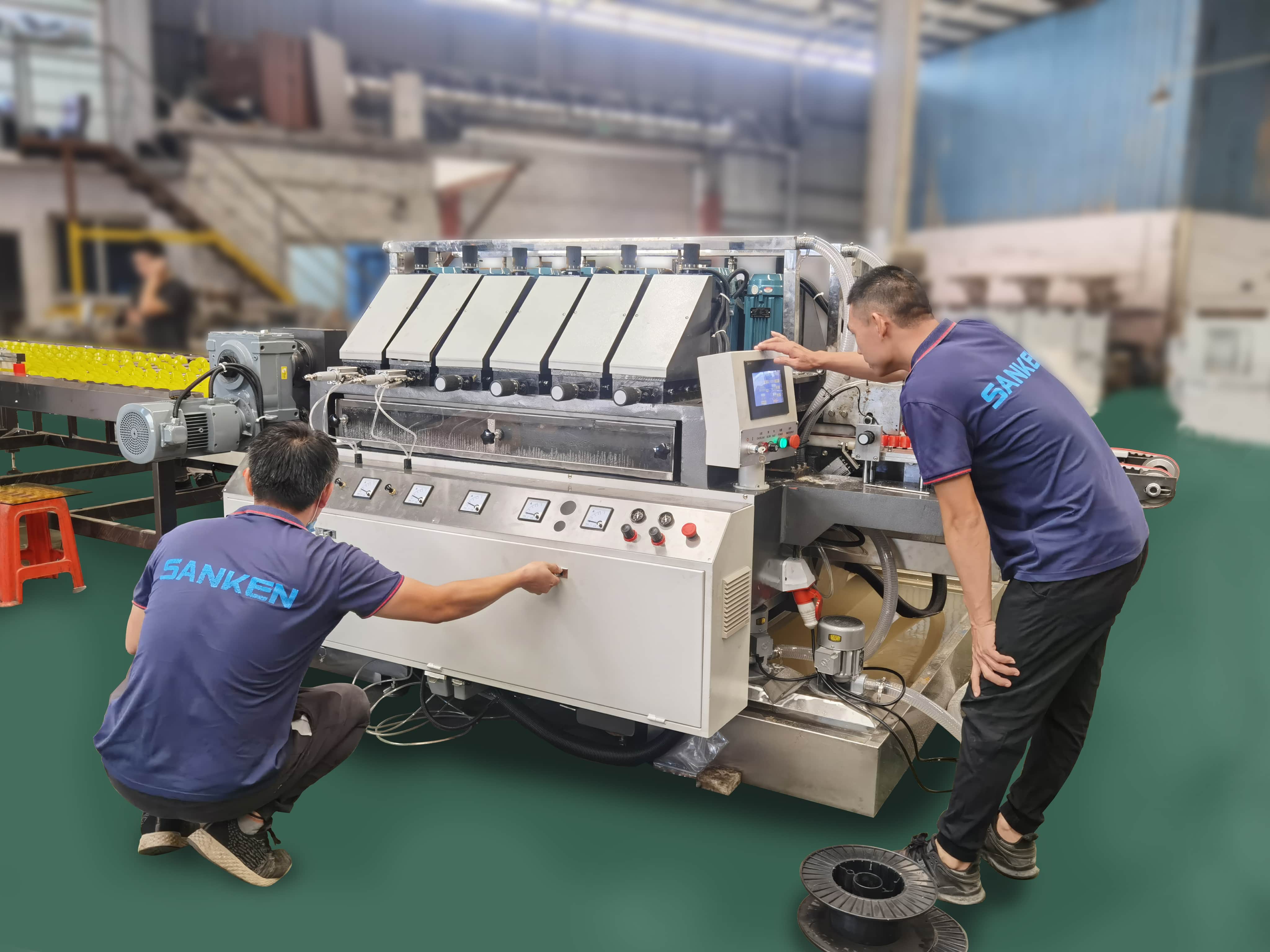 SANKEN Glass Straight Line Round Edging Machine Line