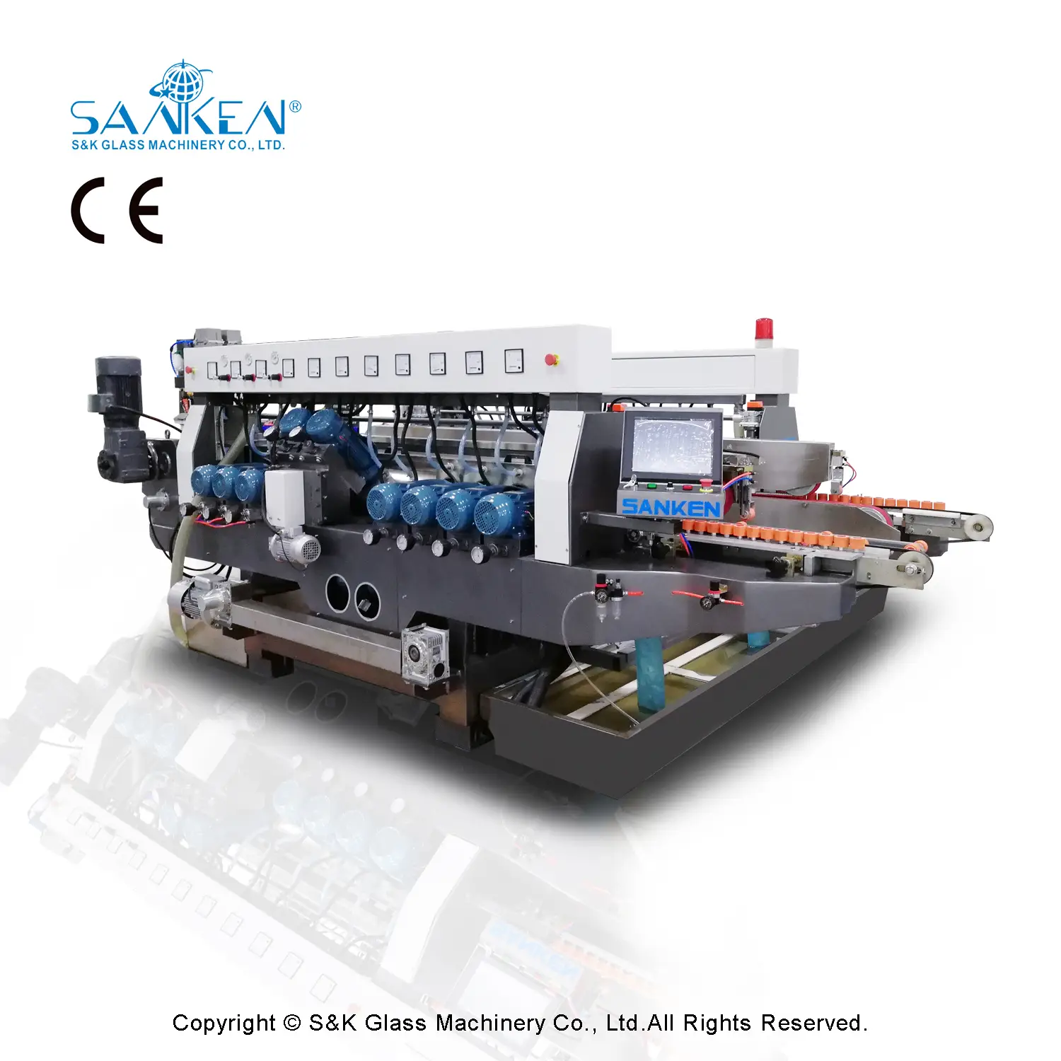 Máquina de doble canteado de línea recta para vidrio SANKEN - SKDE-4222A 1