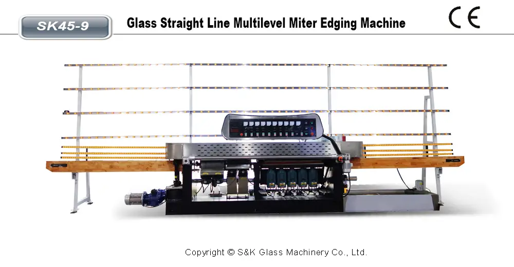 SANKEN Glass Straight Line Multilevel Miter Edging Machine SK45-9