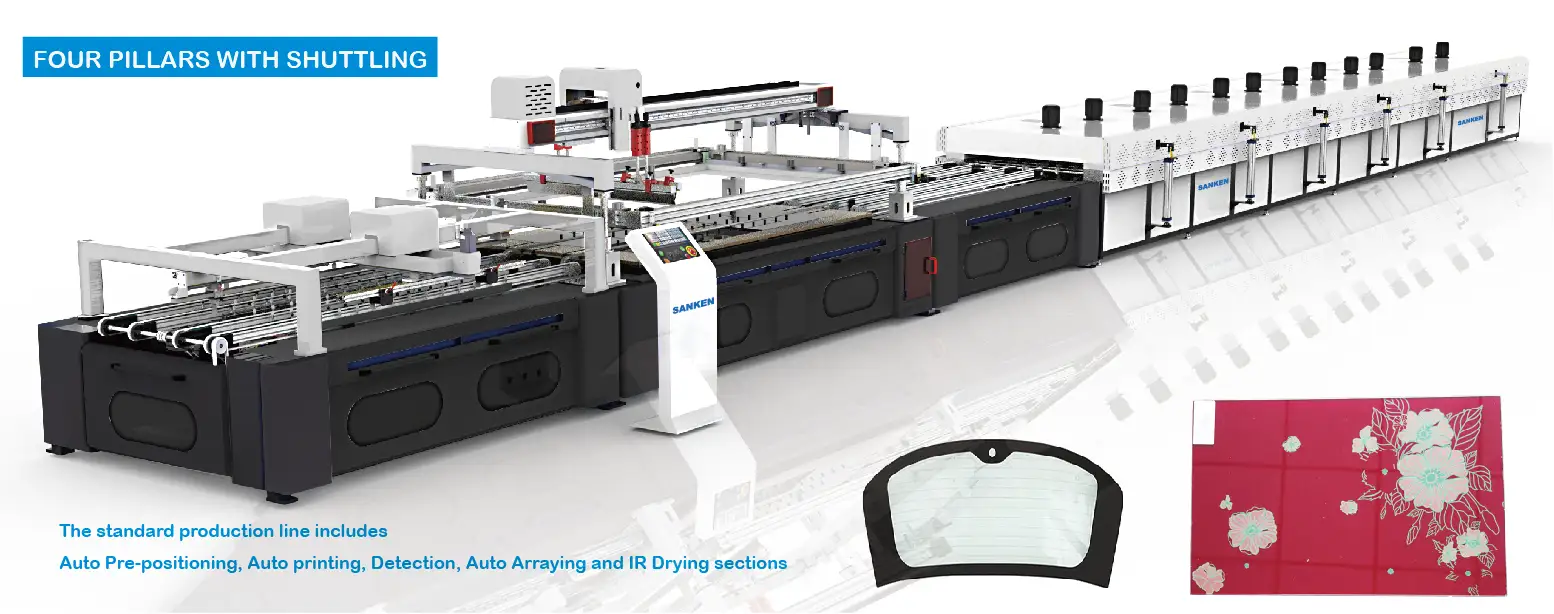 SANKEN Shuttling High-Speed Glass Silk Screen Printing Production Line - SKPL-S series