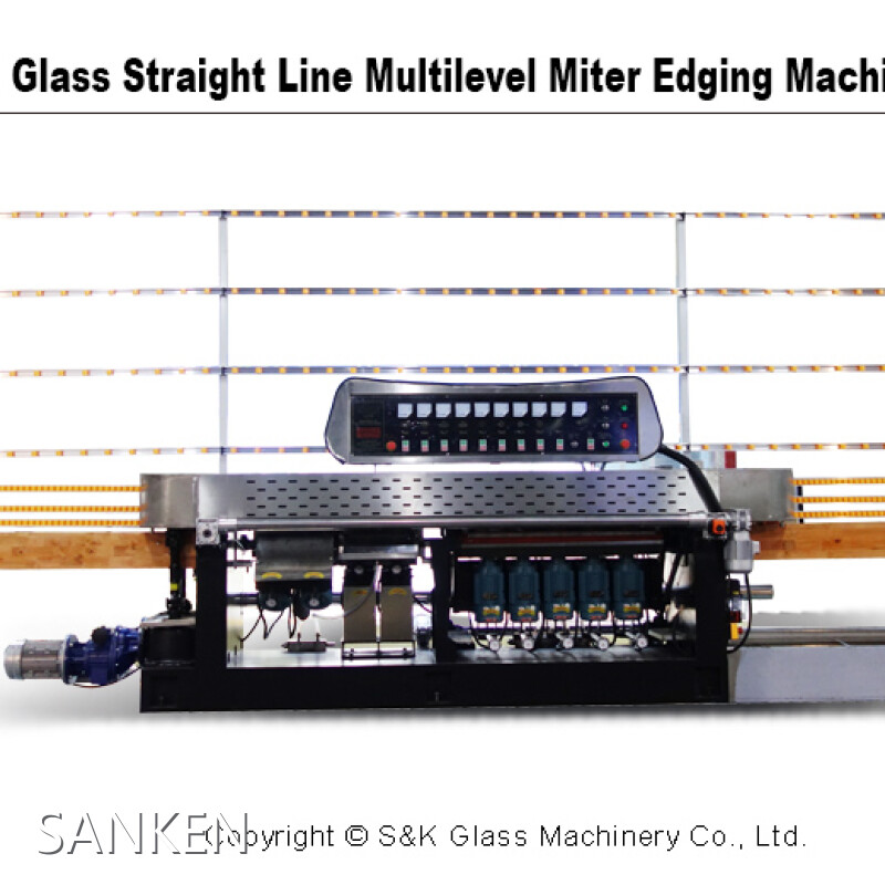 SANKEN Glass Straight Line Multilevel Miter Edging Machine SK45-9