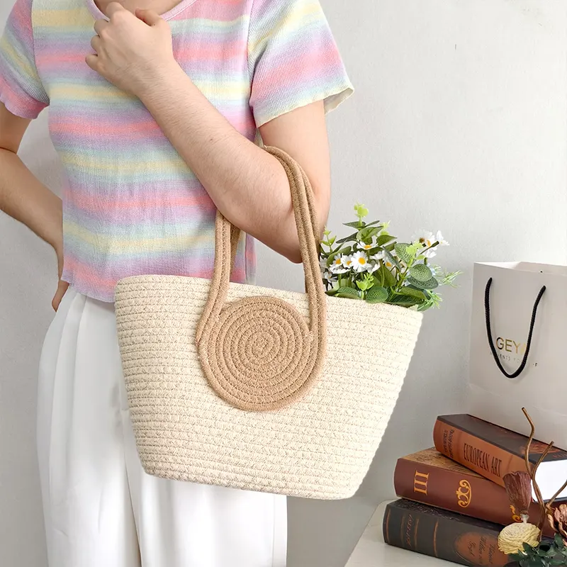 Crochet Cotton Tote Bag by BasketGem 3