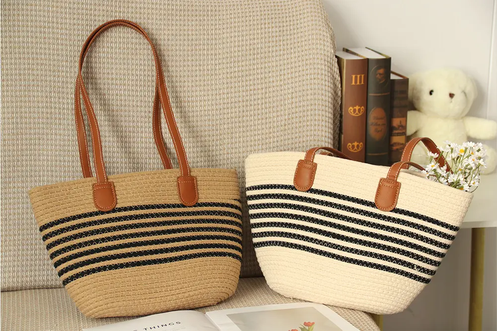 Crochet Cotton Tote Bag - - BasketGem-1 9