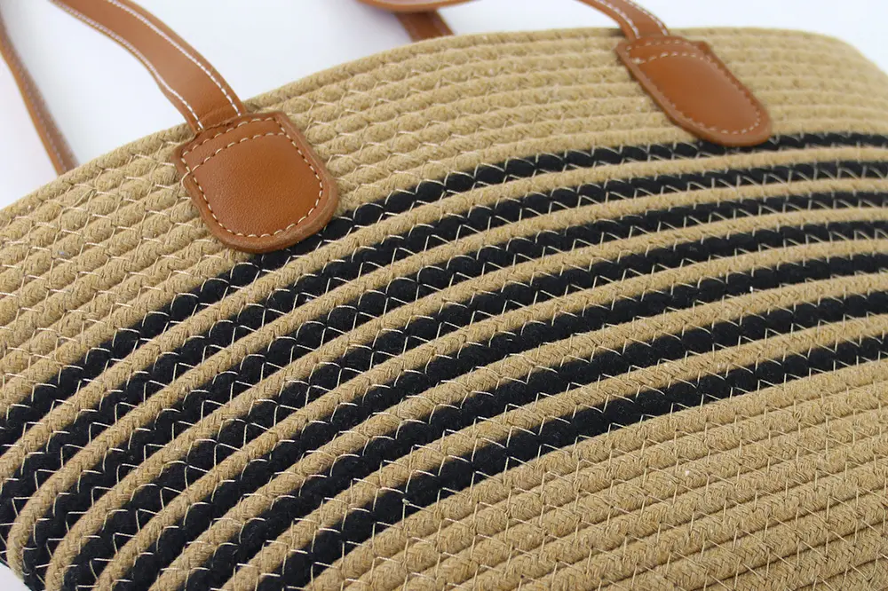 Crochet Cotton Tote Bag - - BasketGem-1 3