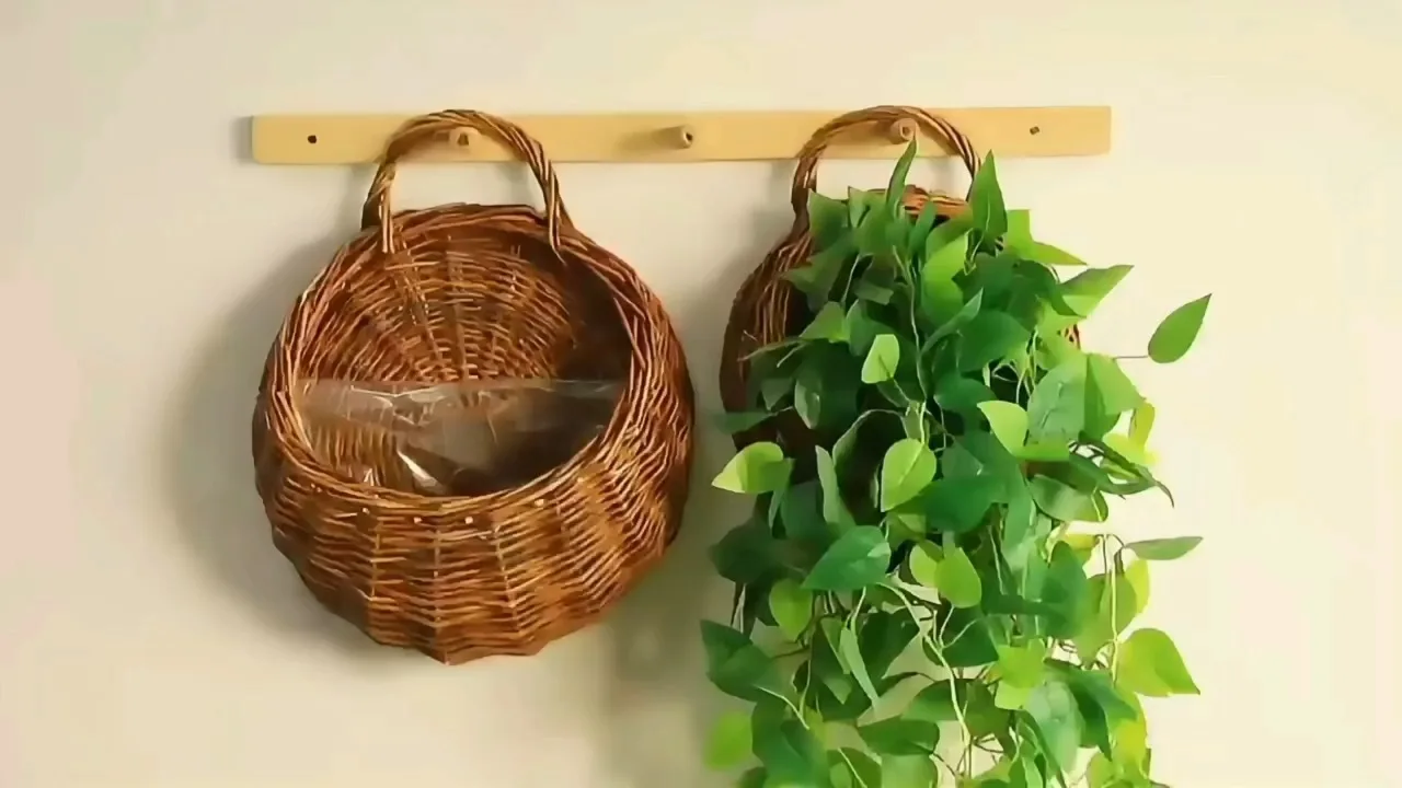 Wall-hung flower basket- hung willow weaving Basket   various sizes BasketGem 1